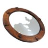 Antique Art Deco wall mirror, Gordon Russell style, oak, round, 1930`s ca, English