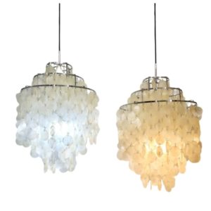 Pair of VERNER PANTON "FUN" PENDANT LIGHTS EDITED BY FRANDSEN