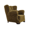 1950s, Danish vintage relax chair in green fabric, original condition. 1950s, Danish vintage relax chair in green fabric, original condition.