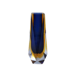 1960s Astonishing Blue Vase By Mandruzzato. Made in Italy