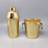 1960s Gorgeous Cocktail Shaker With Ice Bucket in Aluminium. Made in Italy