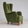 1960s, Danish design, velour relax chair with footstool, original condition. 1960s, Danish design, velour relax chair with footstool, original condition.