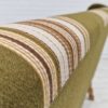 1970s, Danish vintage 3 seater, green fabric, oak wood, original condition.