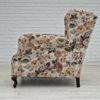 1950s, Danish vintage relax chair in "flowers" fabric, original condition.