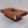Willy Rizzo coffee table bar `Alveo` for Mario Sabot, burl walnut & brass, 1970`s ca, Italian