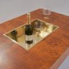 Willy Rizzo coffee table bar `Alveo` for Mario Sabot, burl walnut & brass, 1970`s ca, Italian