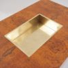 Willy Rizzo coffee table bar `Alveo` for Mario Sabot, burl walnut & brass, 1970`s ca, Italian