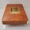 Willy Rizzo coffee table bar `Alveo` for Mario Sabot, burl walnut & brass, 1970`s ca, Italian