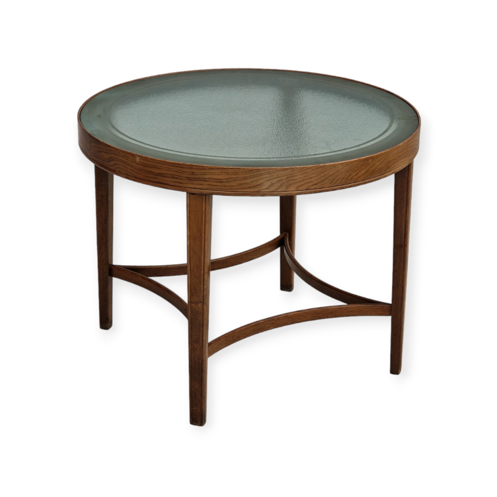 1950s, Danish design, coffee table, glass, oak wood, original condition.