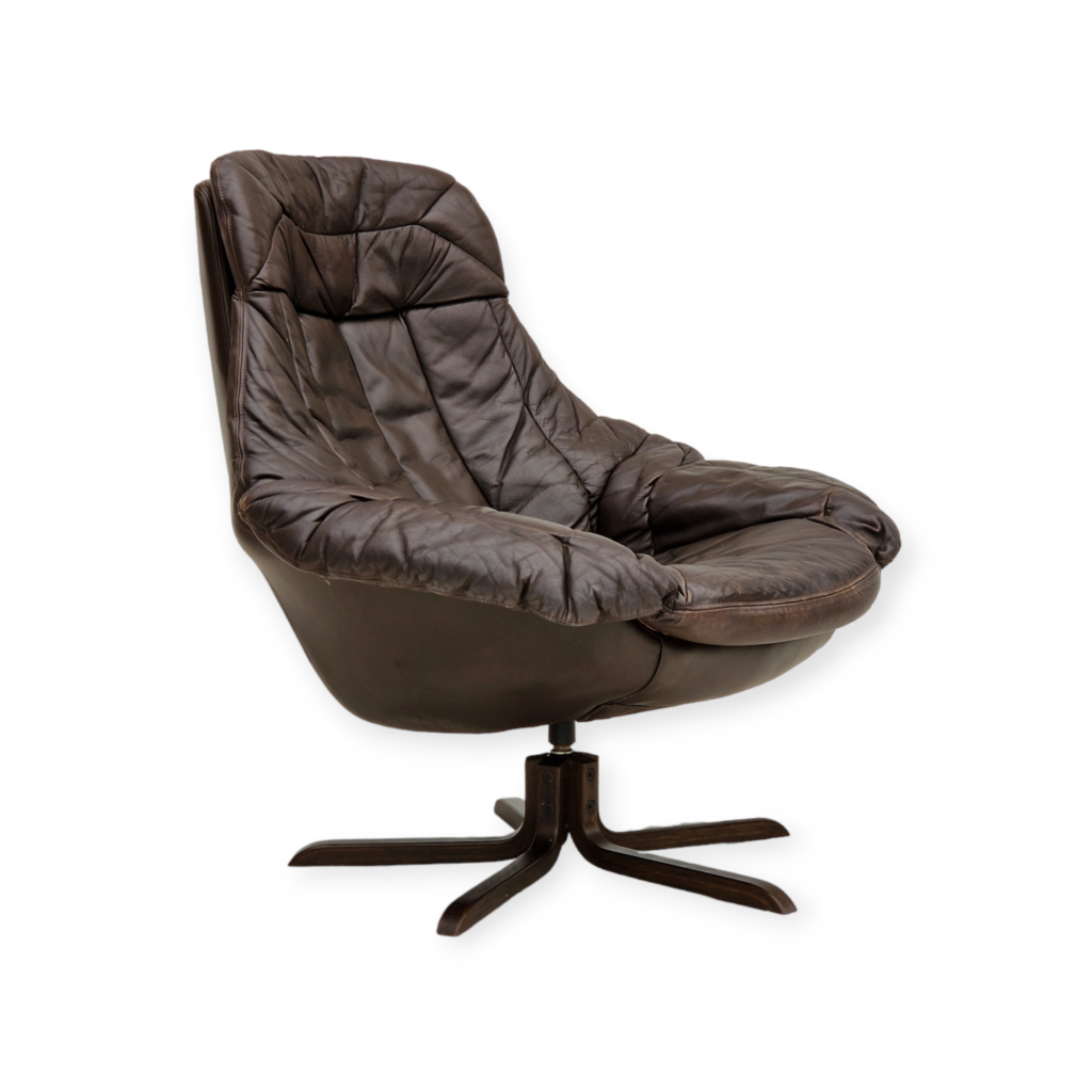 1970s, Vintage Danish leather armchair by H.W.Klein, original condition.