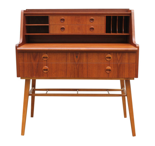 1960's Scandinavian Mid Century Teak Secretary Desk by AB Bröderna Gustafssons 1960's Scandinavian Mid Century Teak Secretary Desk by AB Bröderna Gustafssons