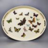 1970s Astonishing Oval Metal Tray By Piero Fornasetti. Made in Italy