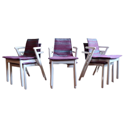 Italian dining room chairs “Villabianca” by Vico Magistretti for Cassina