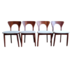 Danish dining chairs "Peter" by Niels Koefoed for Koefoeds Hornslet, Set of 4 Danish dining chairs "Peter" by Niels Koefoed for Koefoeds Hornslet, Set of 4