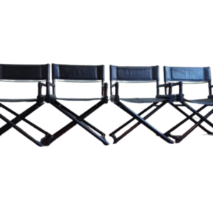 Vintage Safari director chairs X-Chair from McGuire, 50s