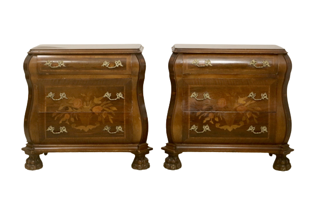 Pair of baroque walnut chests of drawers ref Balthus.