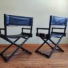 Vintage Safari director chairs X-Chair from McGuire, 50s