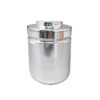 1960s Stunning ice bucket in stainless steel by Aldo Tura for Macabo