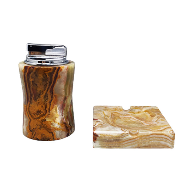 1960s Gorgeous Smoking Set in Onyx. Made in Italy