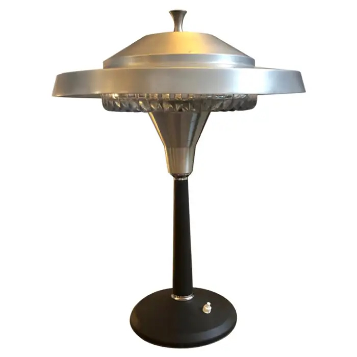 1960s Space Age Black and Grey Italian Table Lamp