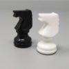 1970s Gorgeous Black and White Chess Set in Volterra Alabaster Handmade. Made in Italy