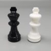 1970s Gorgeous Black and White Chess Set in Volterra Alabaster Handmade. Made in Italy