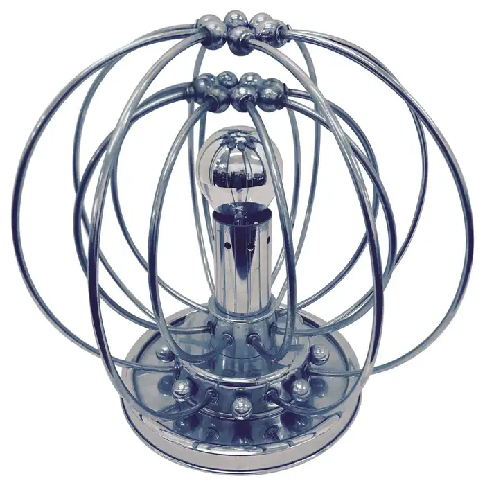 1970s Rare Space Age Chromed Italian Table Lamp in the style of Pistillo Lamp