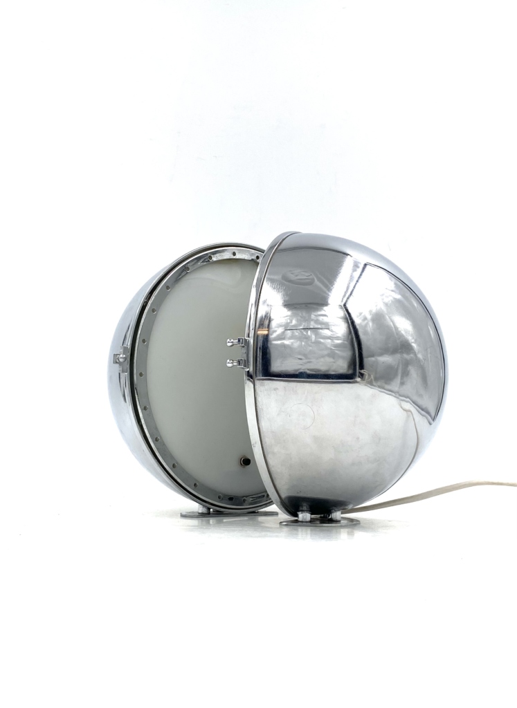 Space age chromed spherical table lamp, Italy, 1970s
