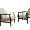 Pair of Henryk lis 300-190 armchairs 1970s pearl grey mottled fabric Ref: Nomad.