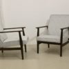 Pair of Henryk lis 300-190 armchairs 1970s pearl grey mottled fabric Ref: Nomad.