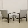 Pair of Henryk lis 300-190 armchairs 1970s pearl grey mottled fabric Ref: Nomad.