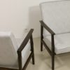 Pair of Henryk lis 300-190 armchairs 1970s pearl grey mottled fabric Ref: Nomad.