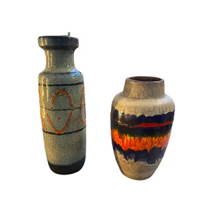 Two 1970s Mid-Century Modern Fat Lava Ceramic German Vases by Scheurich