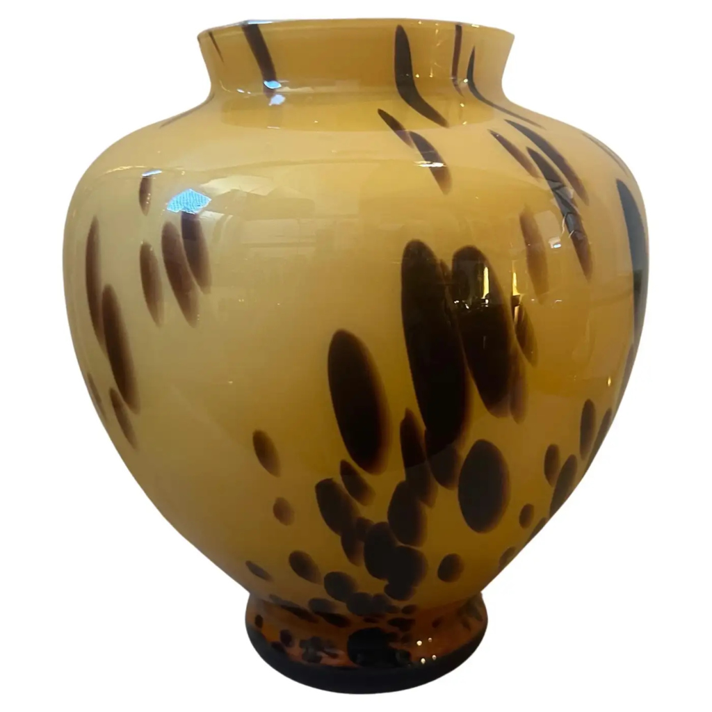 1970s Mid-Century Modern Fake Tortoise Murano Glass Vase