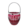 1960s Gorgeous Red Bohemian Cut Crystal Glass Ice Bucket. Made in Italy
