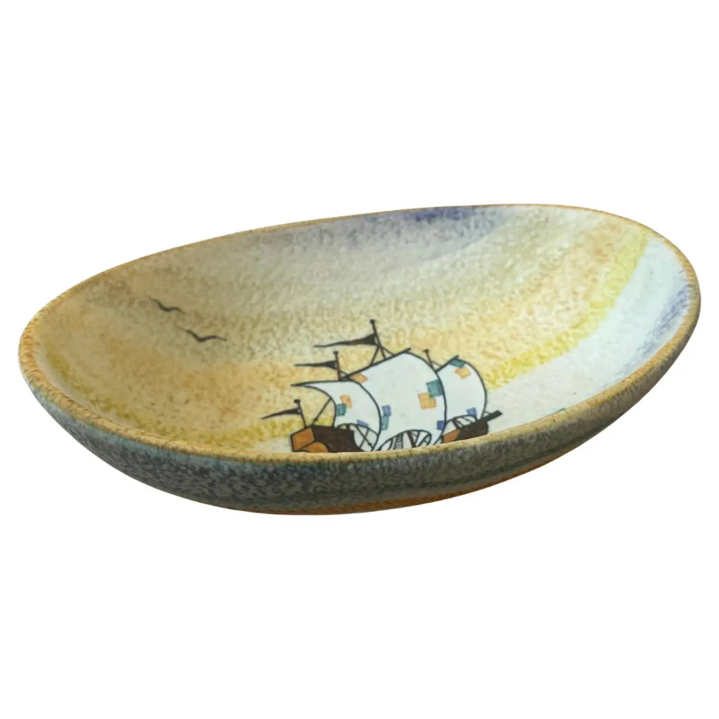 1930 Futurist Italian Ceramic Bowl by Ivos Pacetti for La Fiamma Albisola