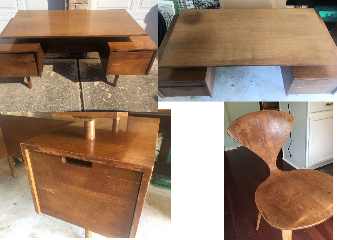 Refinishing Advice On Baughman Desk And Cherner Chairs Repair